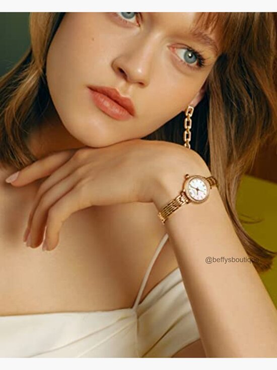 Vintage Mother of Pearl Dial Stainless Steel Watch with Zircon Bezel main image 4